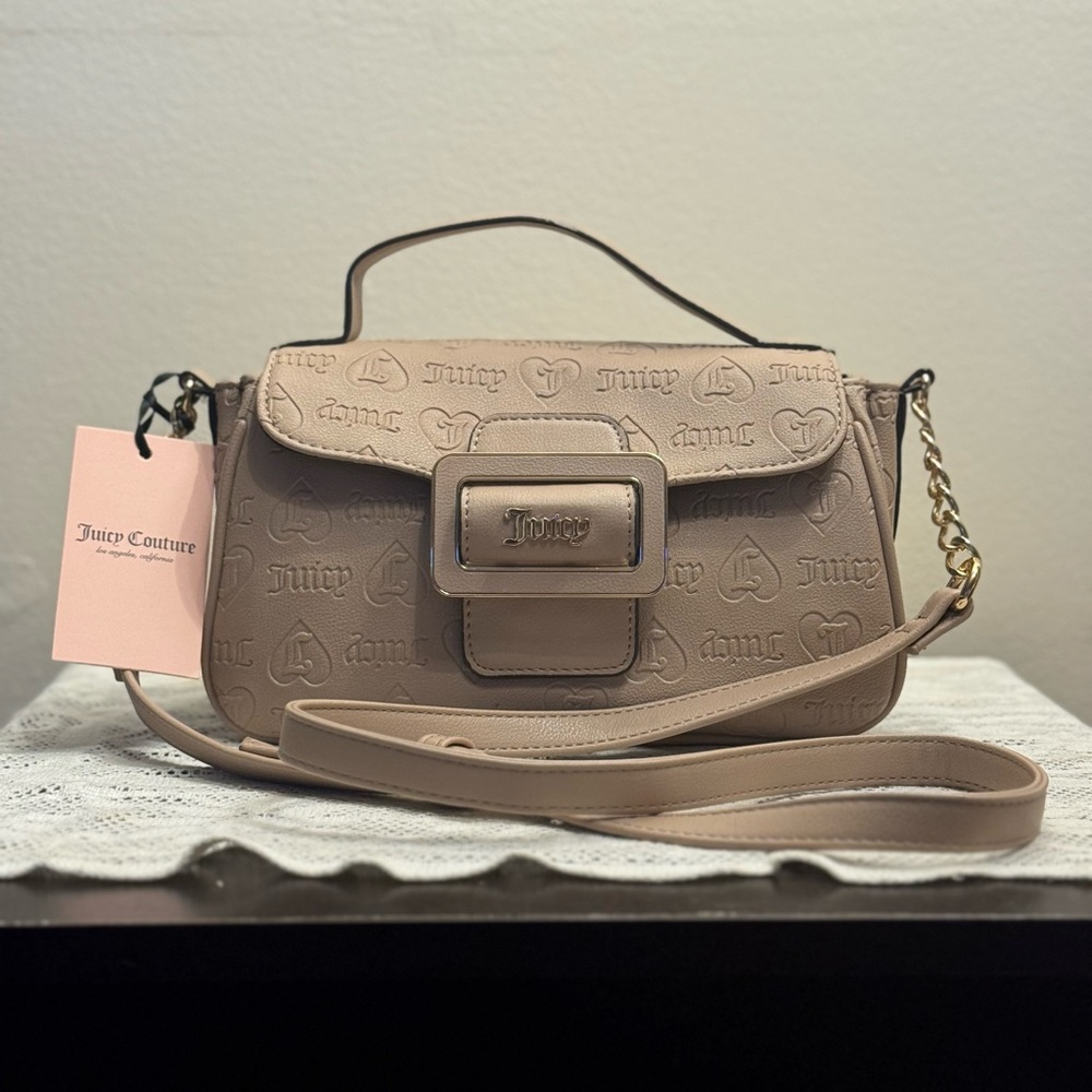 Juicy Couture Beige Embossed Crossbody Bag